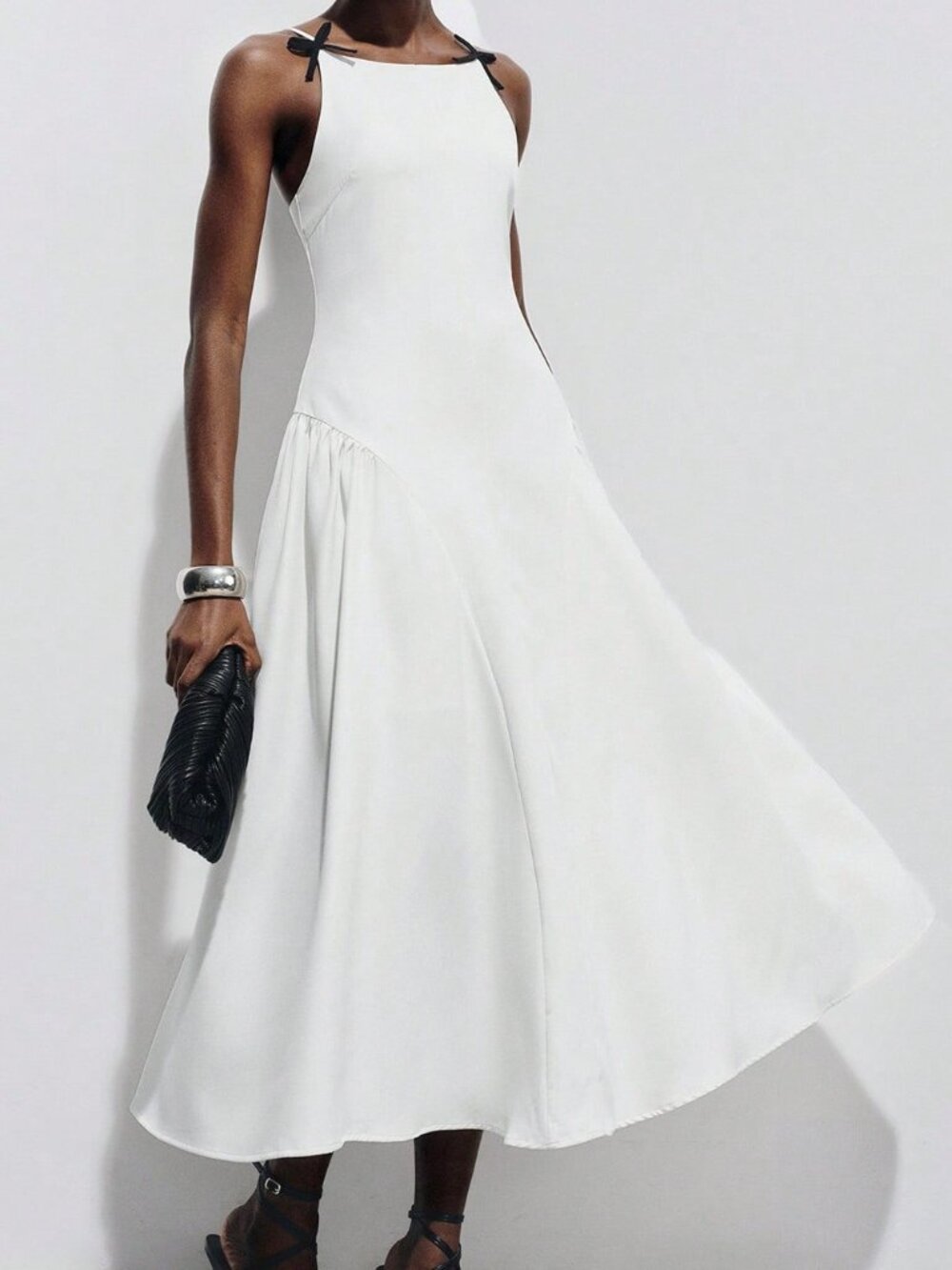 White Casual Women's Minimalist Tailored Ivory Dress - Picture 6 of 7